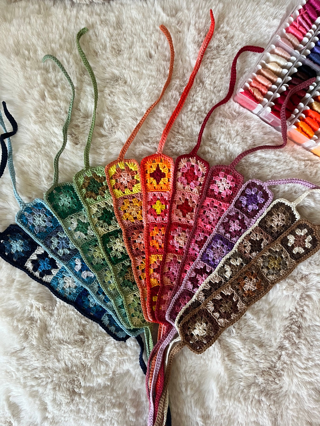 Bandeau au crochet mini granny squares