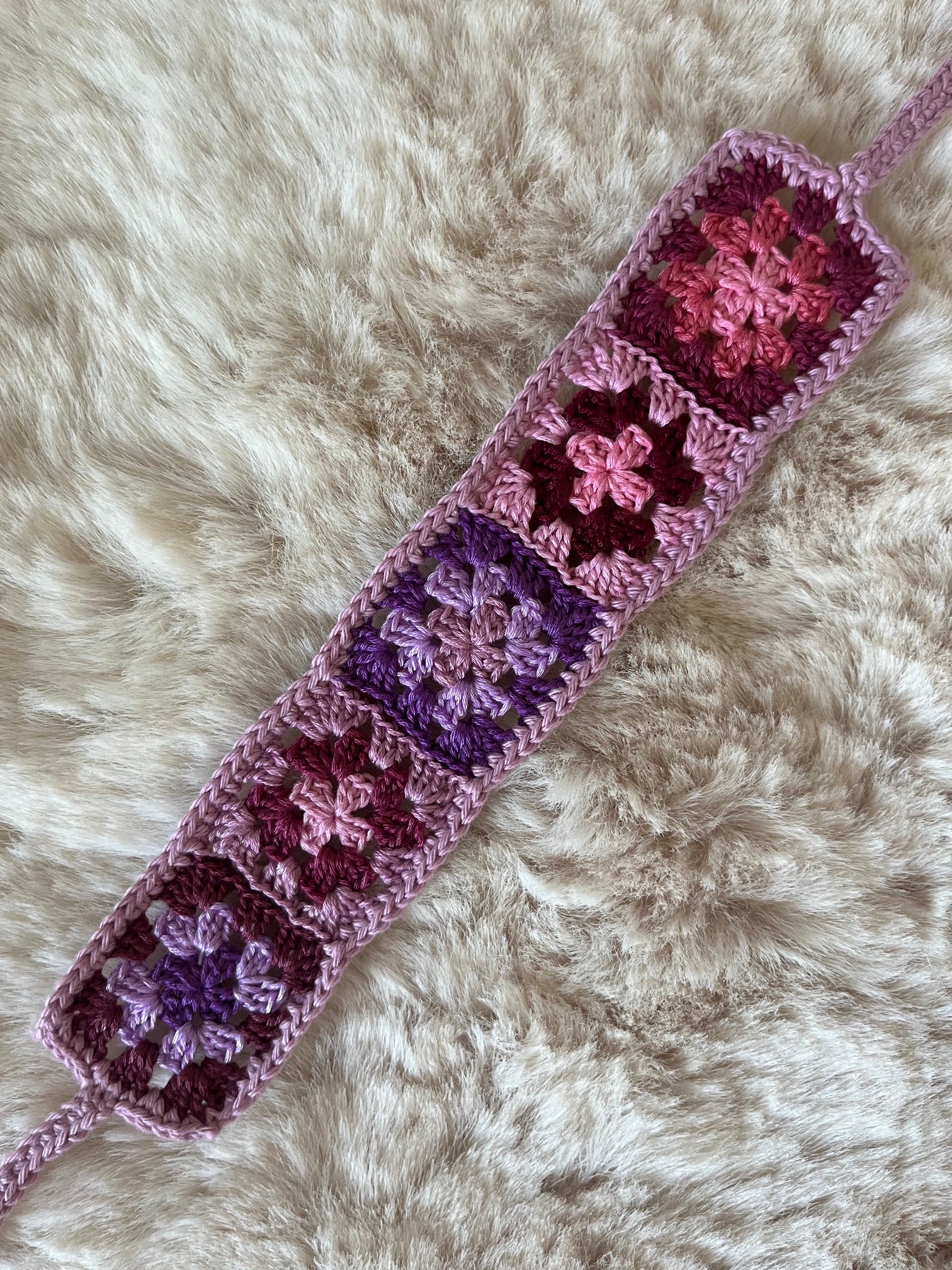 Bandeau au crochet mini granny squares