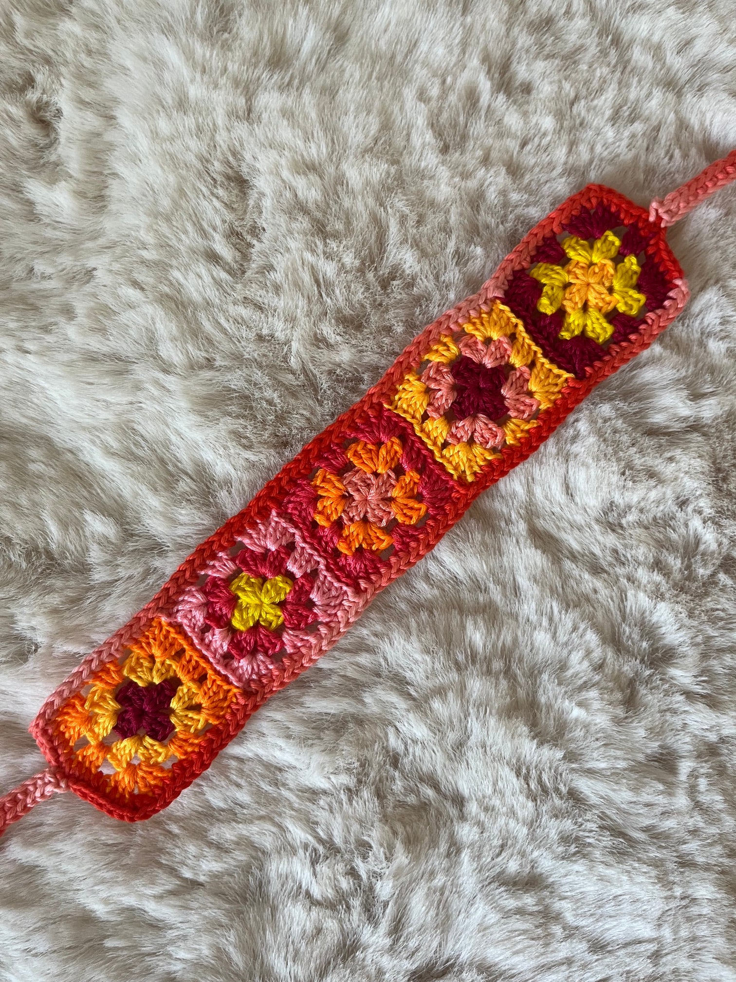 Bandeau au crochet mini granny squares