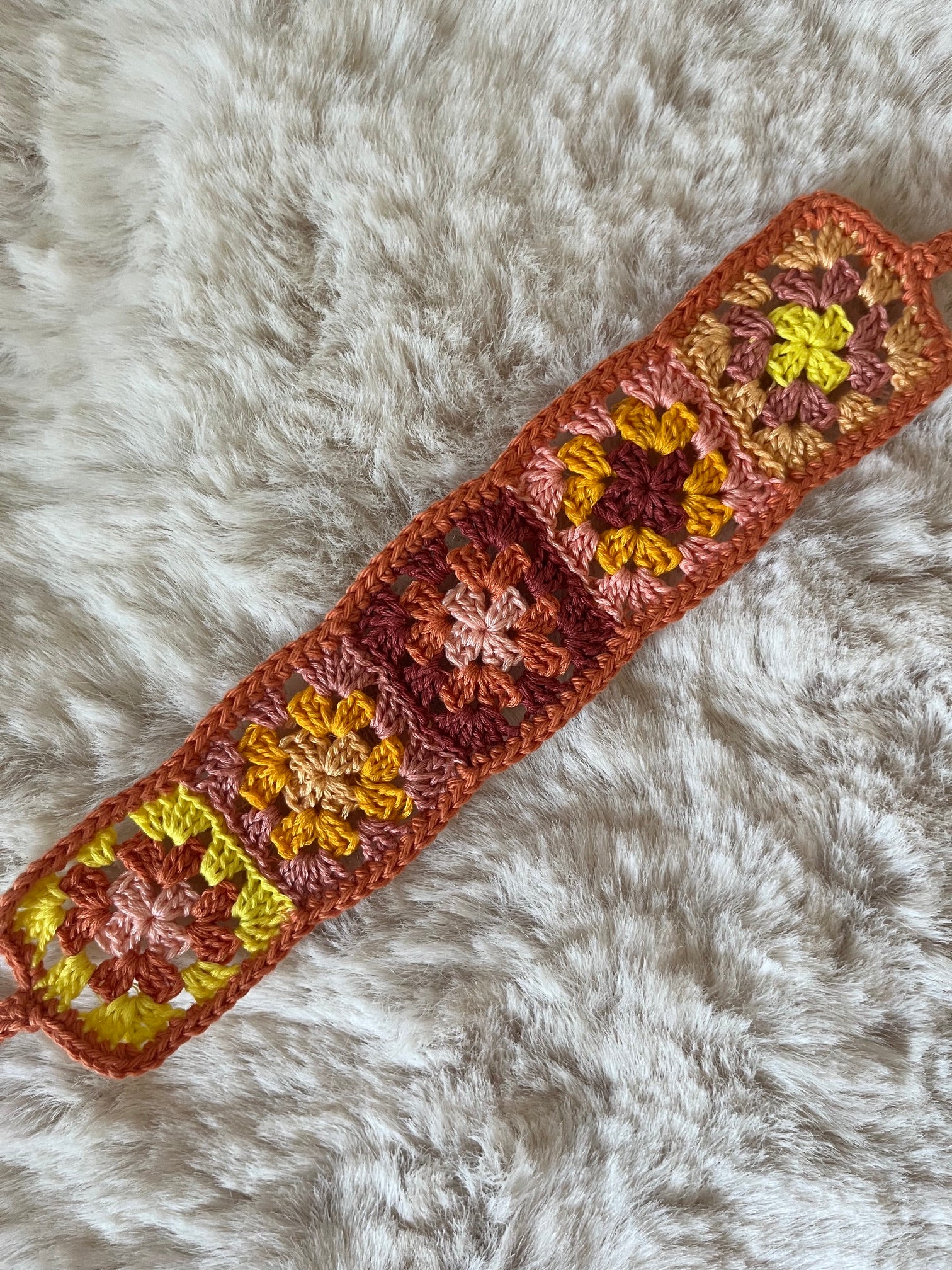 Bandeau au crochet mini granny squares