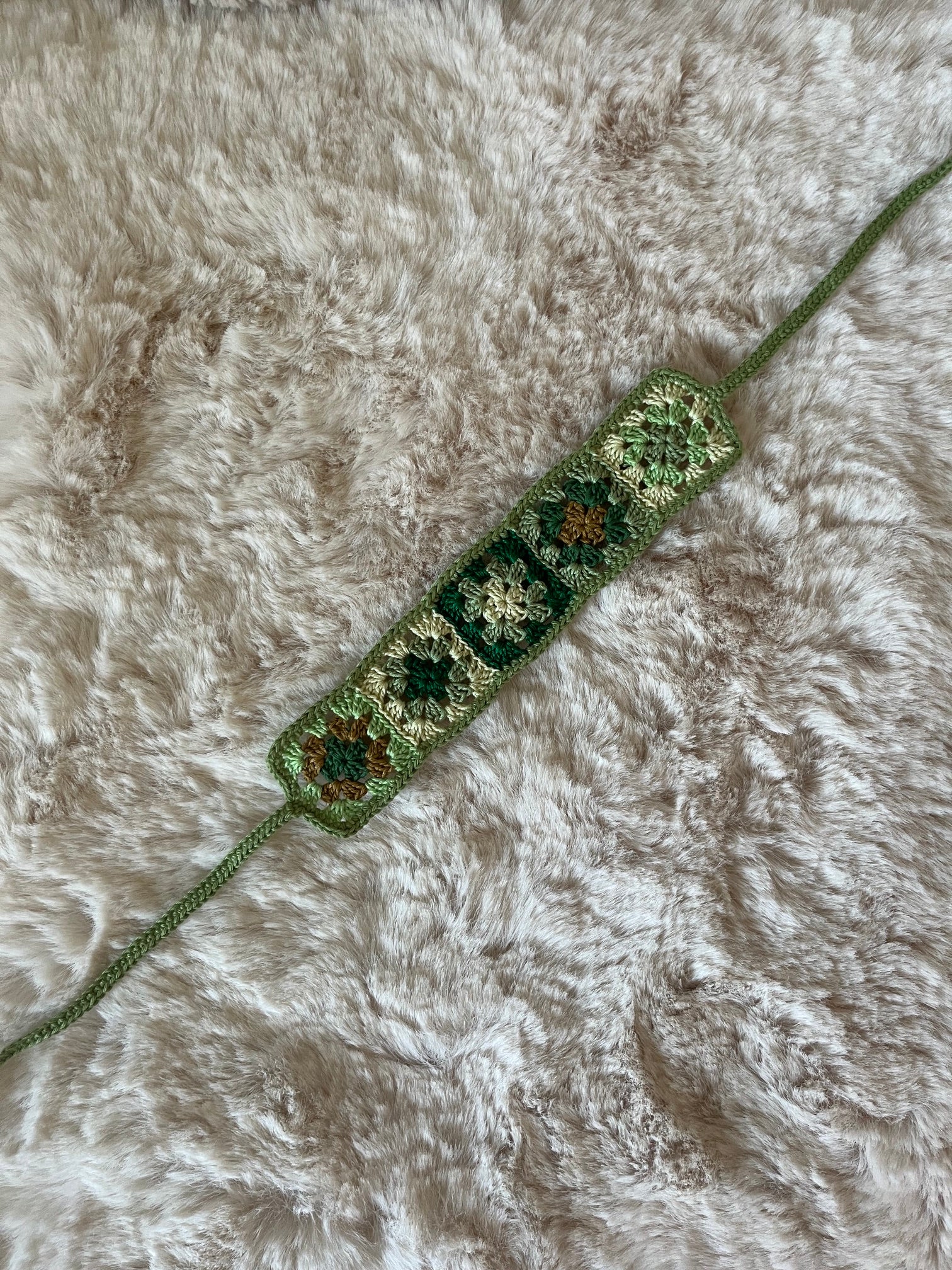 Bandeau au crochet mini granny squares