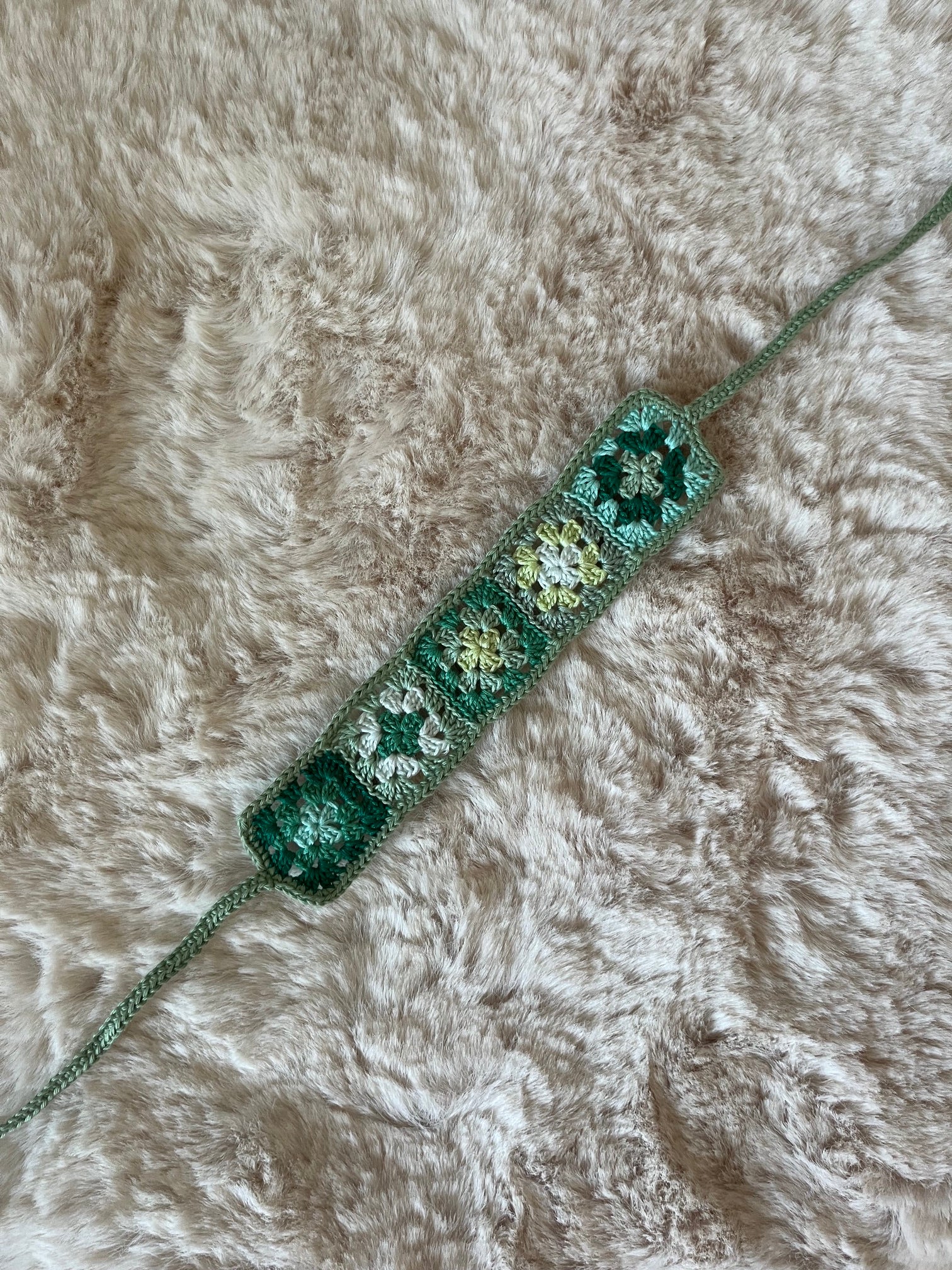 Bandeau au crochet mini granny squares