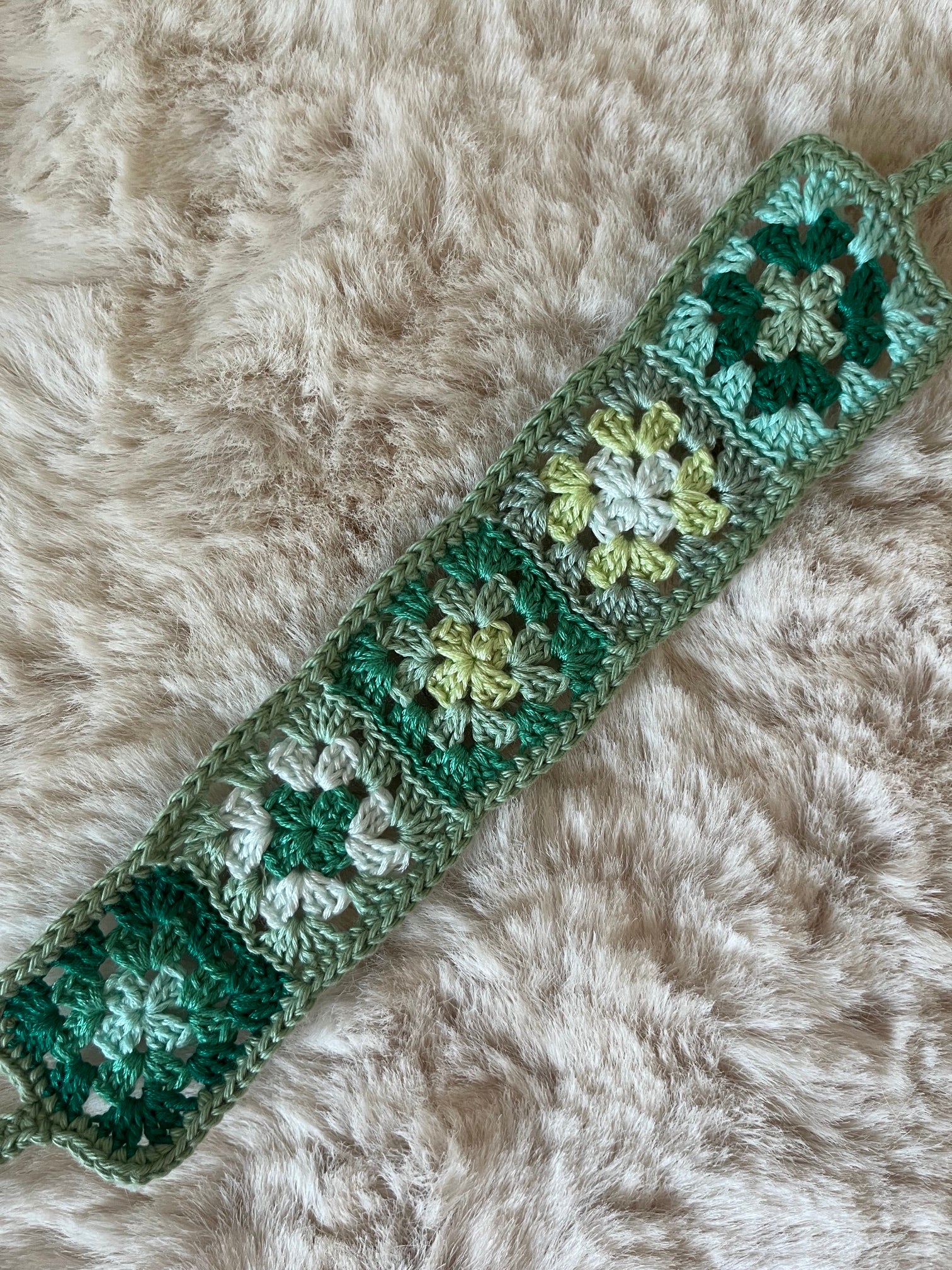 Bandeau au crochet mini granny squares