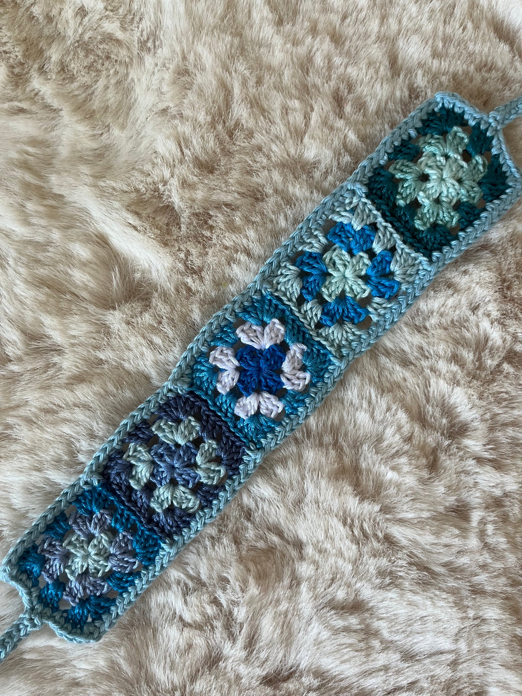 Bandeau au crochet mini granny squares