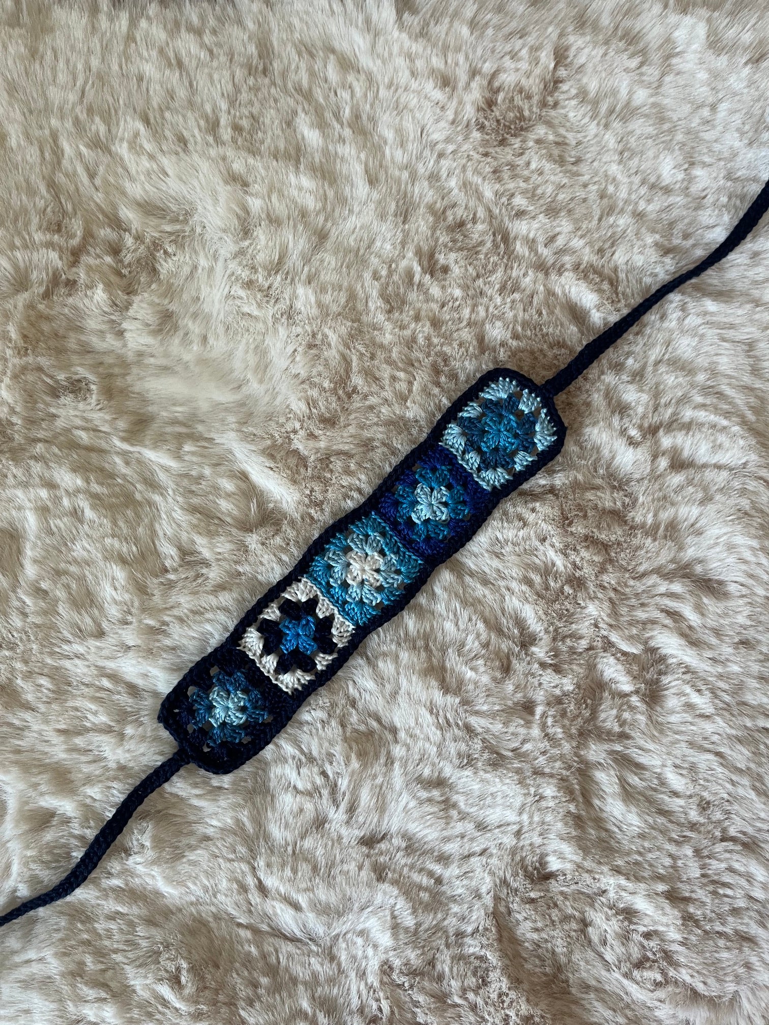 Bandeau au crochet mini granny squares