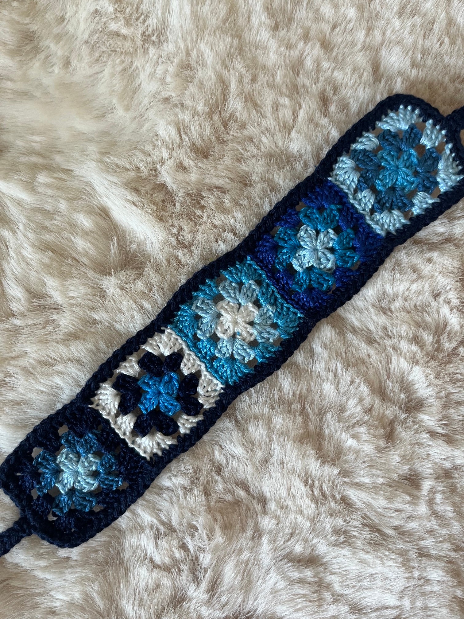 Bandeau au crochet mini granny squares