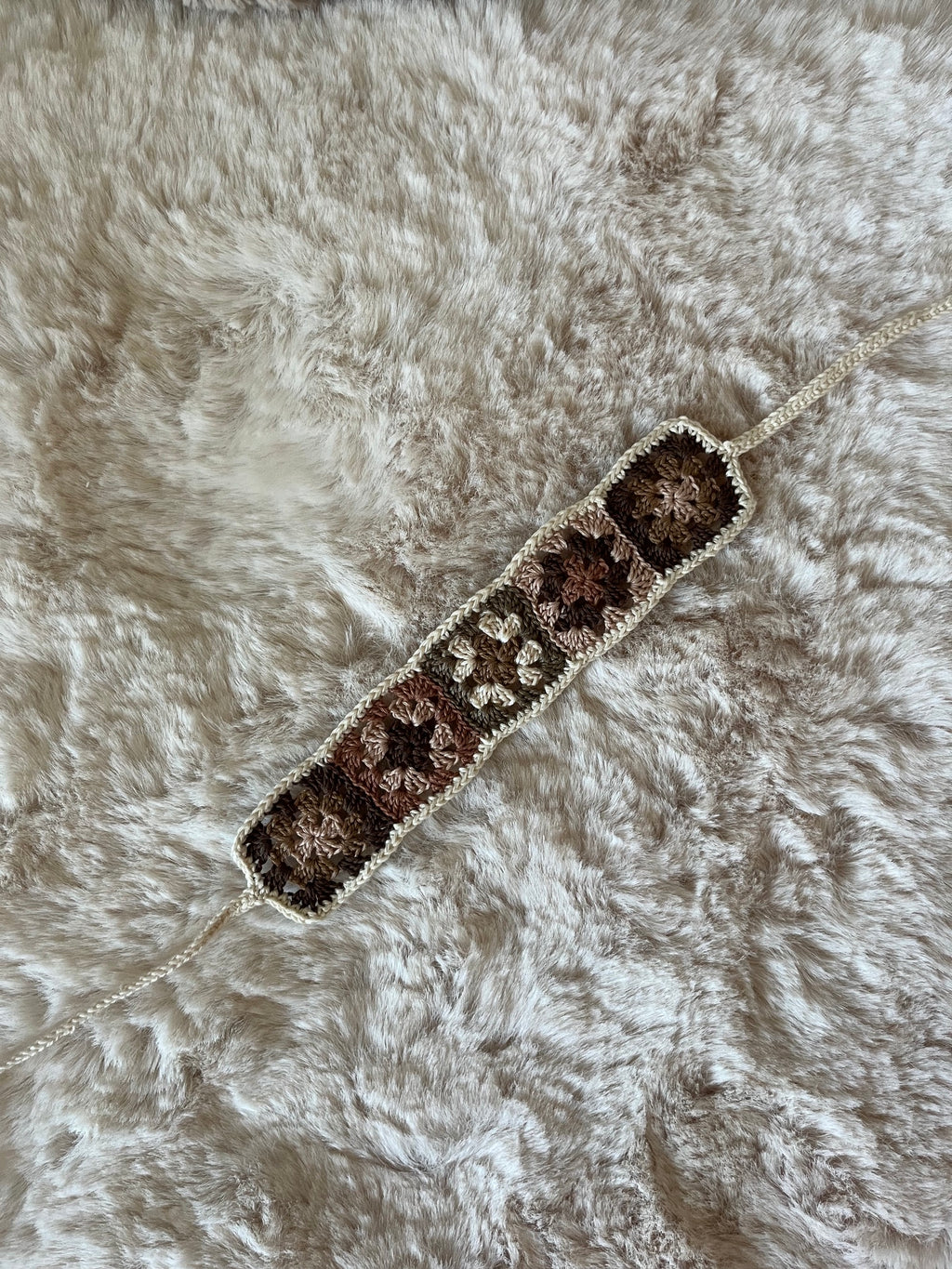 Bandeau au crochet mini granny squares