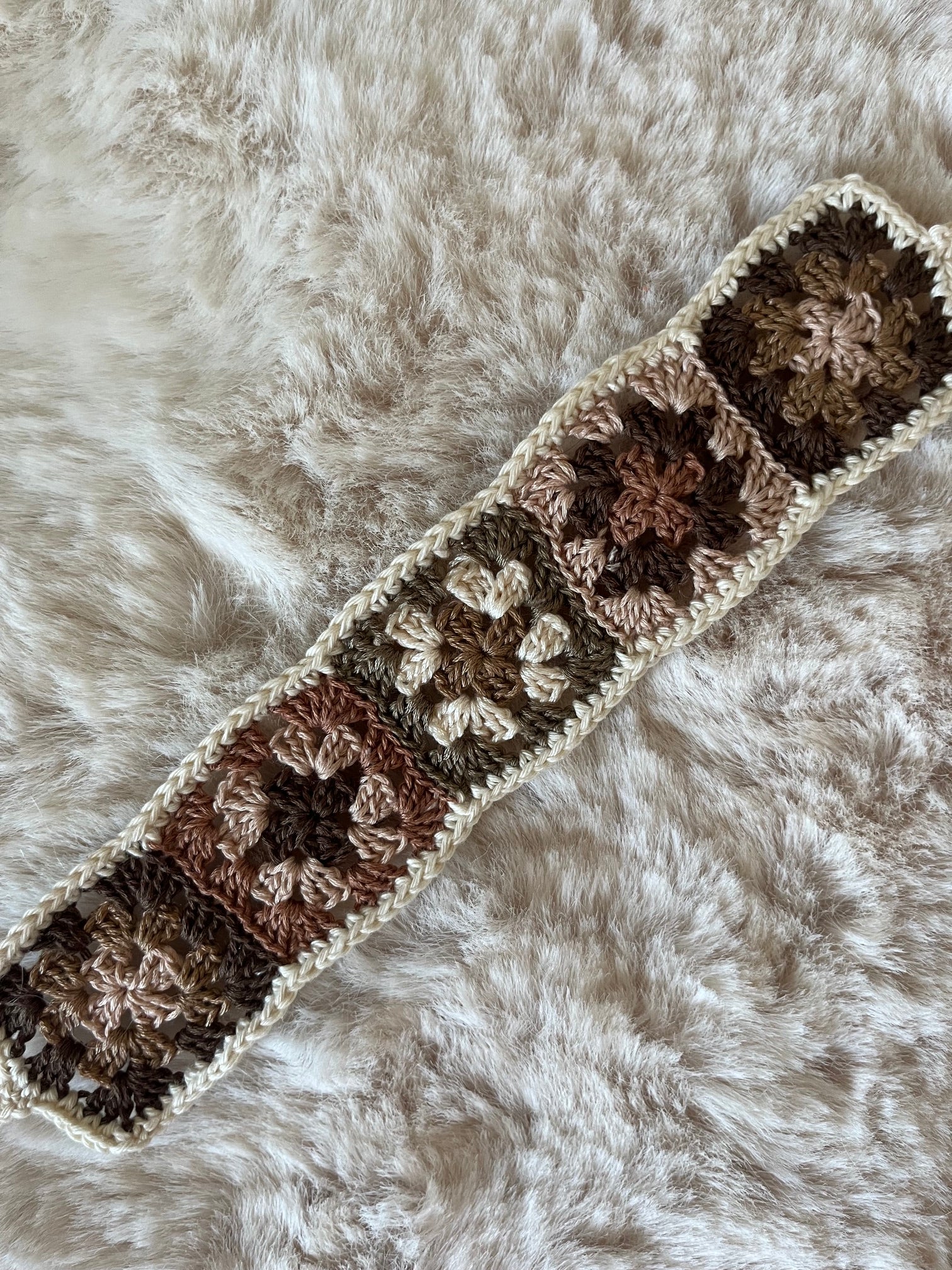 Bandeau au crochet mini granny squares
