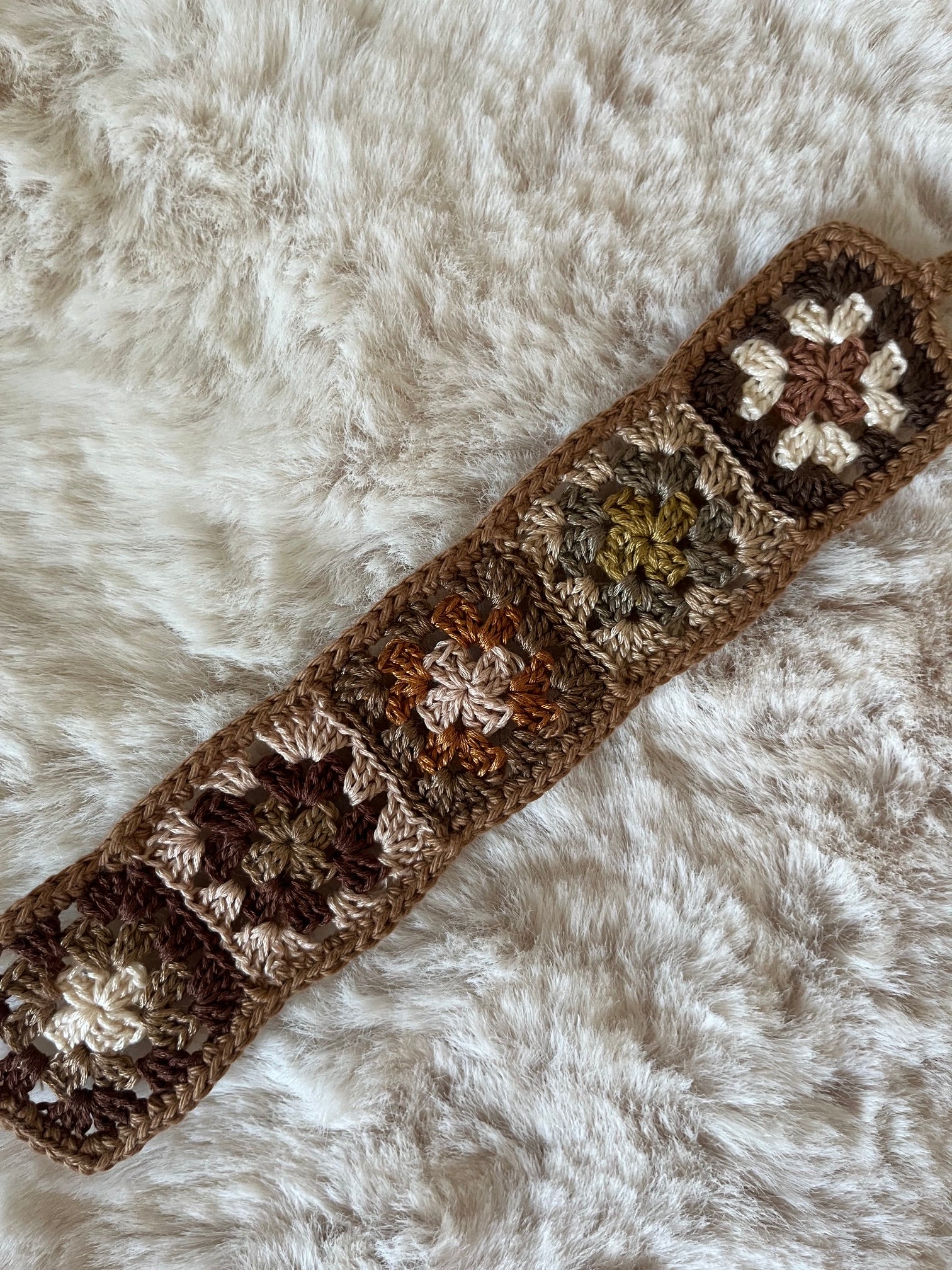 Bandeau au crochet mini granny squares